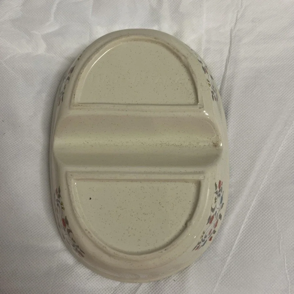 Vintage 80s 90s Divided Geese Split Baking Dish Country Collection CollectorRare